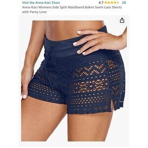 Bikini swim lace shorts with liner new sz medium